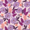 Keine Meterware, Stoffe zum Nähen für Kinder und Damen, 100% Baumwolle: 0,5m Baumwollstoff mit doodle Blumen - rosa lila flieder lachs - für Kleidung, Polster, Tischwäsche, Servietten - pastell pink
