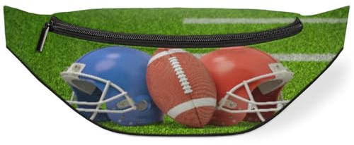 American Football und Helme Hüfttasche für Damen, Herren, Mädchen, Jungen, Kinder, Fußball, Bauchtasche, Geldbörse, Gürteltasche für Reisen, Sport, Laufen, farbe, M