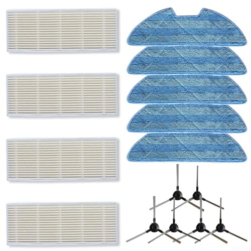 Ersatzteile für Blaupunkt Bluebot XPOWER+ Saugroboter (6 Seitenbürsten, 4 Filter, 5 Wischtücher)