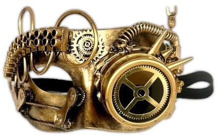 Stylex Party Steampunk Metall Cyborg Venezianische Maske Maskerade Maske für Halloween Kostüm Party Phantom der Oper Karneval Ball Gold Viktorianische Augenmaske Zubehör
