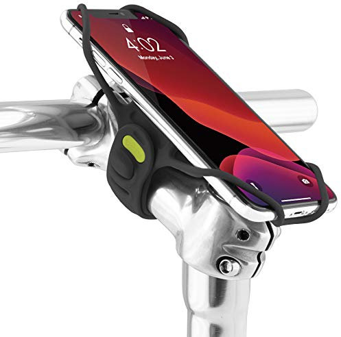 BONE Support de téléphone pour vélo, Universel et Ultra léger, Compatible avec téléphones de 5,8 à 7,2, antidérapant et Absorbant Les Vibrations - Bike Tie Pro 3 Noir