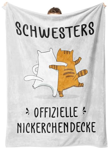 Juratar An Meine Schwester, Personalisierte Decke Geschenke für Schwester, Geschenk Schwester Geburtstag, Superweiche Decke aus Flanell 62 * 52 Zoll