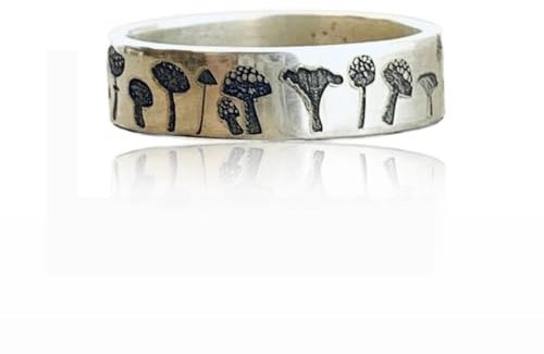 Sopodbacker Rings Ring Ringe Damen Bijouterie Herren Vintage Pilz Ring Für Frauen Männer Böhmische Blume Ring Verlobung Hochzeit 6 Pilz