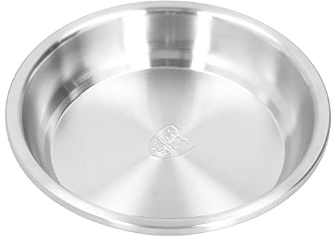 Qukaim Plato hondo de acero inoxidable resistente para servir ensalada y sopa, 24 cm, vajilla para la cocina del hogar, ideal para servir comidas y entretenimiento