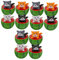 Levemolo 12pcs Cat Statue Cute Watermelon Cat Ornaments for Garden and Home Decor Lightweight and Portable Plant Accessories for Bonsai and Landscape Decoration