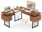 COSTWAY L-Shaped Computer Desk, 150cm Industrial Large Corner Desk Writing Study Table with 3 Storage Drawers and Power Outlets, Home Office PC Laptop Gaming Workstation