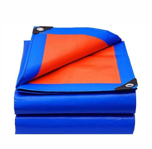 SRHIMEOS Telone Multiuso Occhiellato 4x8m, Telo Antipioggia in PE, Telo Protettivo 160g/m² Resistente all'Acqua, Copertura Rinforzato Impermeabile per Piscina Auto