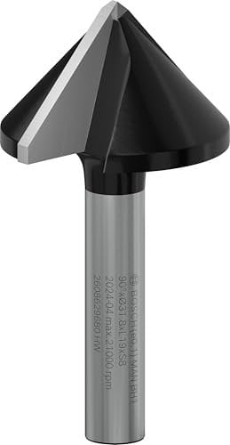 Bosch 1x PRO Router Bit V-Groove (for Softwood, Hardwood, Ø 31,8 mm, Professional Accessory Hand-Held Router, Trim Router)