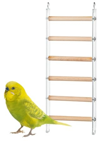 Zunetsutock fågelstege för bur, fågelburstege – Conure Cage Stand tillbehör, klätterstege med 360° roterbar för Lovebirds, parakiter, undulater, cockatiel