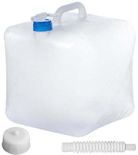 Asfrode Tanica per acqua da 20 l con rubinetto, pieghevole con rubinetto e maniglia, tanica pieghevole al 100% con rubinetto, tanica per acqua da campeggio, escursioni (20 l)