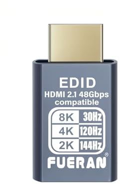 FUERAN 4K 120Hz HDMI 2.1 Dummy Plug,Virtual Display Emulator,displayport Dummy Plug 4k 120hz,Headless Ghost Display Adapter,8K 30Hz EDID Monitor 3840x2160@120HZ(8K/30Hz-4K/120Hz-1P)