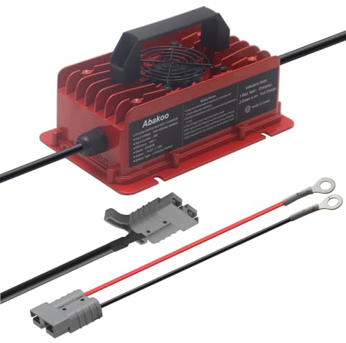 Abakoo 14,6V 30A LiFePO4 Ladegerät Batterieladegerät 12V (12,8V) Lithium Eisenphosphat Akku Ladegerät, für Deep Cycle wiederaufladbare Batterien von Auto, LKW, Boot, Motorhomes, Wasserdicht