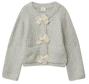 s.Oliver Glitzer-Strickjacke mit Schleifen und Druckknöpfen