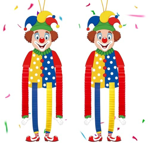 OIXYEY 2 Pcs Karneval Deko Clown, Clown Banner Karneval Clown Deko Hängend Tür Wand Banner Fasching Geburtstag Party Hintergrund Dekoration Wanddeko Geburststagsparty