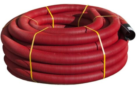 Tubo Corrugado Para Enterrar Ø40 mm – Rollo de 10 Metros – Protección Para Cableado – Instalación Segura – Apto Para Interior y Exterior – Color Rojo
