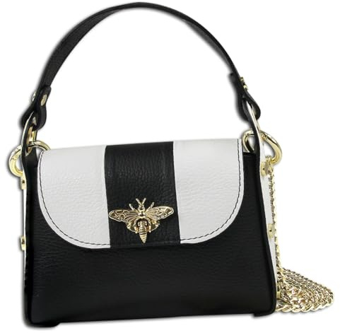 Toscanto Tasche schwarz weiß Leder OTT833USW