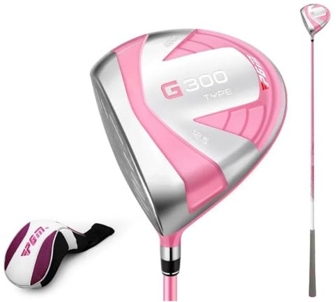 Mazza da golf da donna per mancini in legno # 1, palo driver 12,5 gradi Loft Loft LH Fairway bastoncini in legno con copertura per la testa (sinistra, #1W)