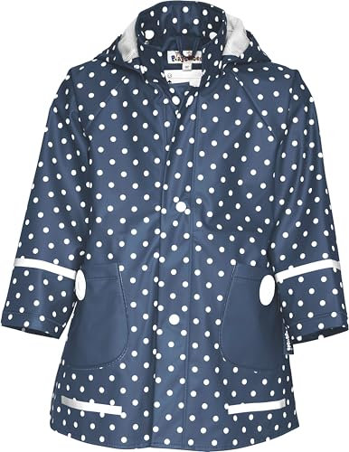Playshoes Regenjacke Unisex Kinder Wind- und wasserdicht Regenmantel Regenbekleidung, marine Punkte, 80