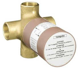 hansgrohe 15936181 PuraVida Quattro Green 3-Way Diverter Valve Rough, 3/4-Inch