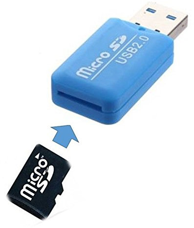 USB 2.0 High Speed Micro SD T-Flash TF lecteur de carte Memory Stick Micro bleu