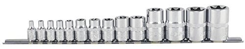 E-Torx Socket Set 1/4-3/8-1/2 Drive E4-E24 14 Pc on a Clip Rail Signet S23630