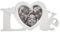 PrimoLiving Weißer LOVE Bilderrahmen - 3D Optik Photo Rahmen für 1 Bild 10x11 cm mit Echtglas Scheibe Herz Form Standrahmen Wandrahmen Fotorahmen weiß P-336