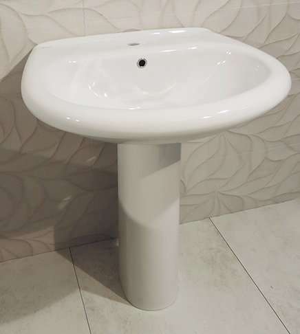 Waschtisch Waschbecken mit Säule A Terra, cm.72 x 58, Marke Blau Mod. Aphrodite