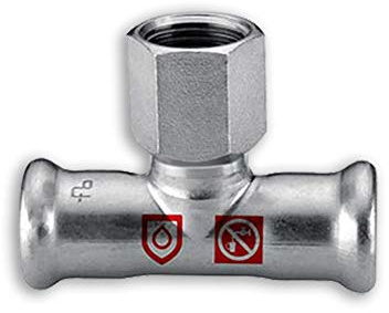 C-Stahl Pressfitting M Kontur - T-Stück (IG) - 35mm x DN 15 (1/2) x 35mm