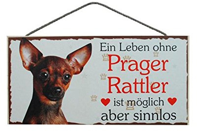 Türschild Prager Rattler (50) aus Holz Schild Hund deutsche Herstellung