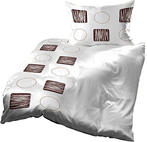 Gerald Wittmann Bettwäsche 140x200 cm + 70x90 cm, Mikrofaser, Kariert Braun Weiß