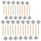 ULTNICE 50 Stück Sterne Cake Topper Kuchendeckel Glitzer Geburtstag Tortendekoration Picker (Silber)