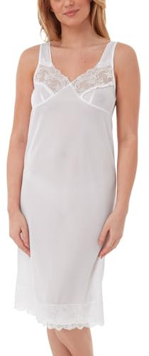 Marlon Women's P106 Freya Plain Full Slip, White, 18
