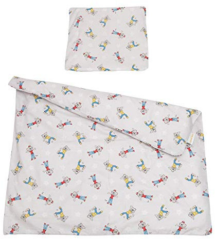 Baby-Bettwäsche-Set ED & EDDA | 100% Baumwolle | schadstoffepürft (80x80 cm, Sterne Grau Mellage)