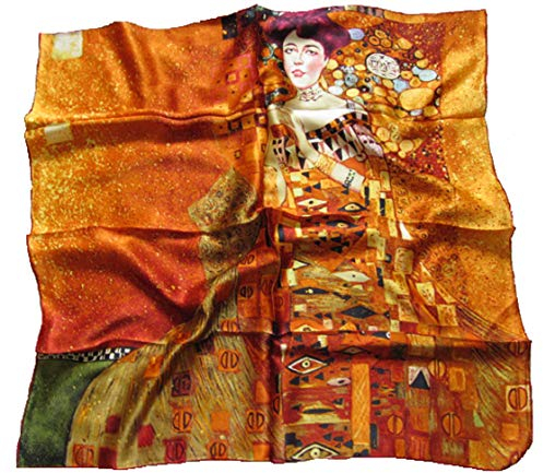 Avenella Edles Seidentuch Kunstdruck - Gustav Klimt - Adele Bloch-Bauer - Halstuch 100% Seide Jugendstil