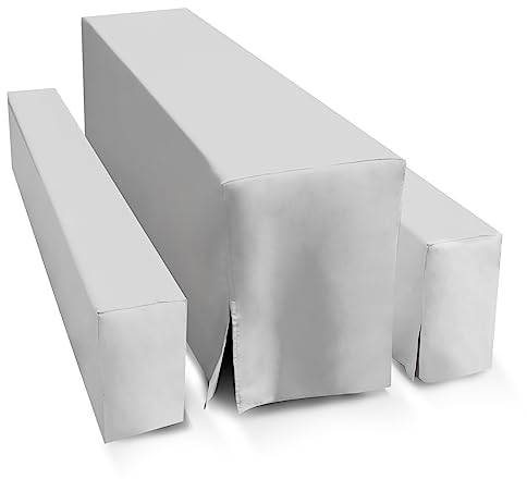 TEXMAXX® Hussen Bierzeltgarnitur 3-teiliges Set - 50 cm x 220 cm in grau / 2 Bierbank Hussen & Biertisch Husse/Tischdecke Biertisch und Bierbank Auflagen/Hussen für Biertisch