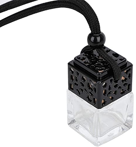 YORKING 50pcs Inspired Car Air Freshener 8ml Empty Glass Diffuser Bottles, 5*2.5*2.5cm, Black, Mint Scent, Perfume Bottles