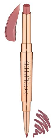 Lip Duo 2-in-1 Lipstick & Liner from Sculpted by Aimee (Mauve Match) - Travel-Friendly, Double-Ended Lip Duo to Sculpt, Shape & Colour Lips