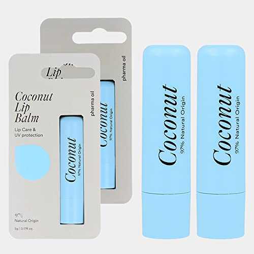 Pharma Oil Lippenpflege Naturkosmetik Lippenbalsam Kokosnuss 2x5g I Angereichert mit Sheabutter I Parabenfrei I Ohne Künstliche Farbstoffe, Perfekt für ein Weihnachtsgesche