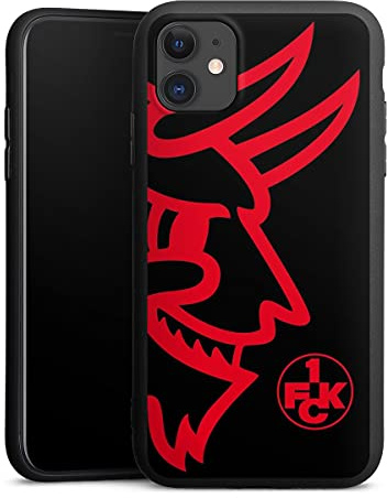 Premium Silikon Hülle kompatibel mit Apple iPhone 11 Handyhülle schwarz Case 1. FC Kaiserslautern Logo Offizielles Lizenzprodukt