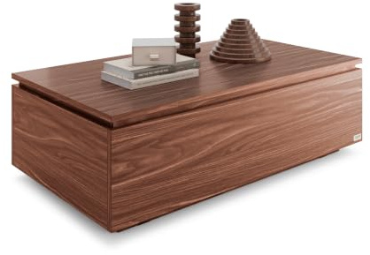 MOBILI FIVER, Mesa de Centro elevable, X, Nogal, mesita salón, mesita Auxiliar Baja, Made In Italy