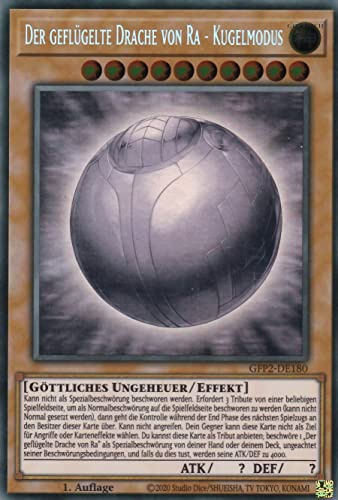 GFP2-DE180 - Der Geflügelte Drache von Ra - Kugelmodus - Ghost Rare - Deutsch - 1. Auflage - im Set mit Ultrapro Toploader - Yugioh