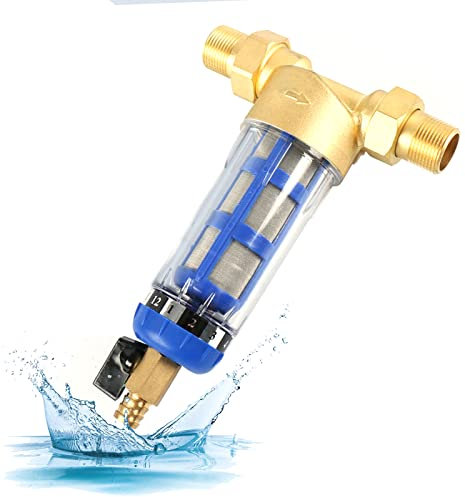 Wiederverwendbare Wasserfilter hausanschluss Hauswasserfilte Filtration von Trink- und Brauchwasser Ausspülbarer Filter System mit Außengewinden (1/2'')