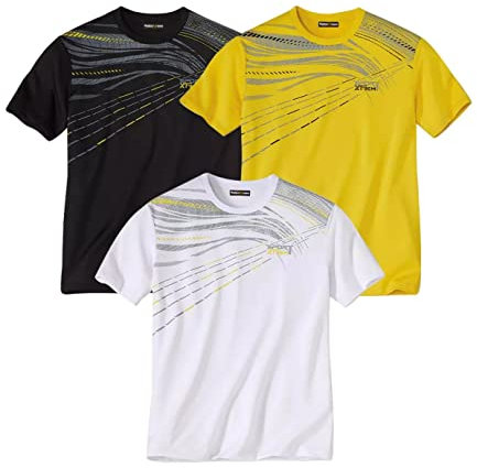 ATLAS FOR MEN - 3er-Pack sportliche T-Shirts - 4XL