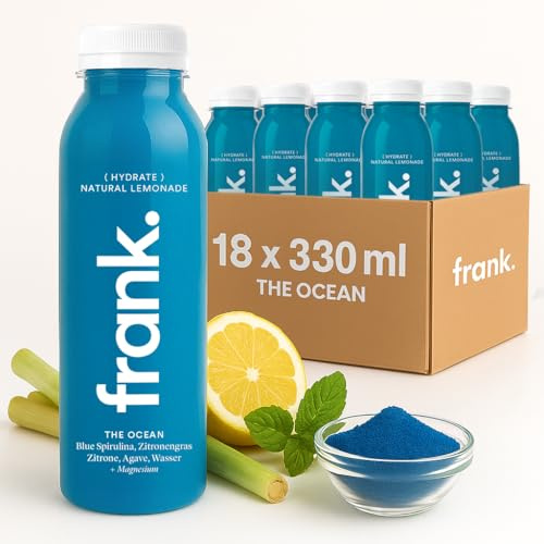 Frank Juice Saft The Ocean, 18 x 330 ml, kaltgepresst, aus Obst & Gemüse | Vegane Fruchtsäfte & Gemüsesäfte mit Blue Spirulina, Zitronengras, Zitrone und Agave, Nachhaltig inkl. EINWEG-PFAND 4,5€