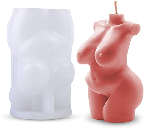 JS MOLD Kerzenform Silikonform 3D Frau Silikon Körperform,Epoxidharz kerzenformen zum Gießen,3D Silikonform Torso Body Candle Mold Harzguss Selbstgemachte Kunst Körperformen