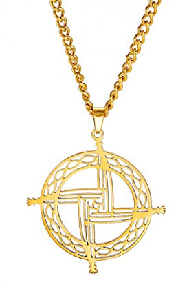 EUEAVAN Das Kreuz der heiligen Brigid Heilige Brigitt Halskette Traditionelle Irische Keltische Kreuz Anhänger Amulett Christian Heidnisch Religiöser Schmuck Edelstahl Kein Edelstein (gold)