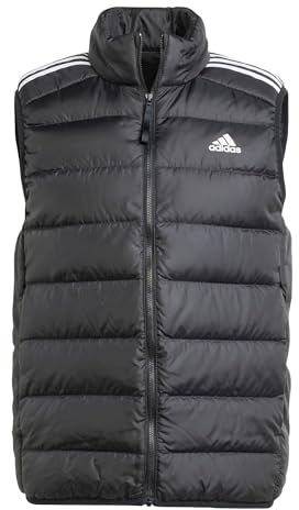 adidas Herren Essentials 3-Stripes Light Down Vest, Black, XXL