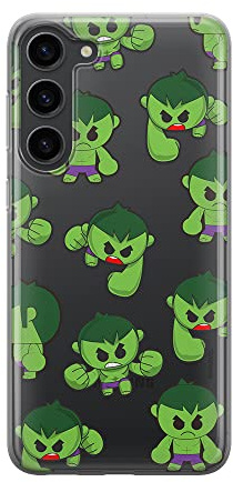 ERT Group Handyhülle für Samsung S23 Original und offiziell Lizenziertes Marvel Muster Hulk 006 optimal an die Form des Handy angepasst, teilweise transparent