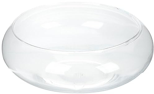 Happyyami Fleur Vase en Verre Bol Clair Large Bouche Vase Rond Terrarium Plante À Air Hydroponique Succulente Planteur Floral Conteneur Vase pour Bureau À Domicile Mariage S, 15x15cm, Transparent