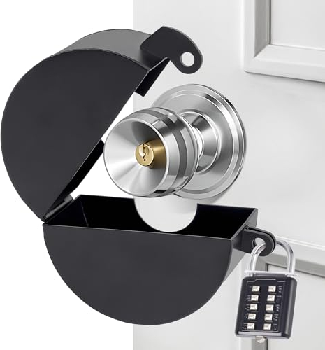 CHOWZZ Door Handle Lock, Door Knob Lock Out Device,Cover to Disable The Doorknob/Faucet/Valve, Prevents Turning of Door Knob and Access to Keyhole (Black)